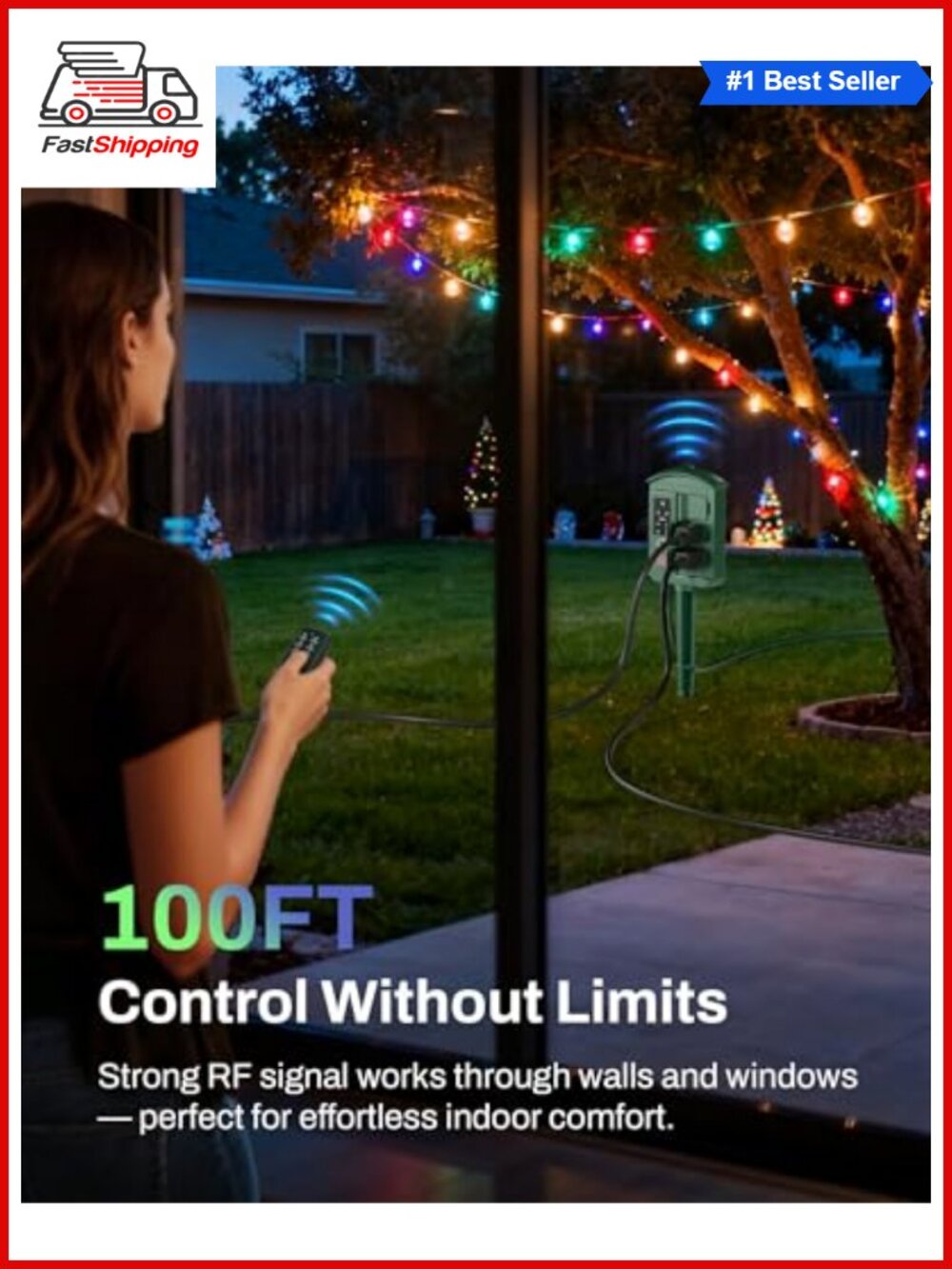 🎅 Outdoor Power Stake Timer 6 Outlets Remote Control Weatherproof - Picture 4 of 6